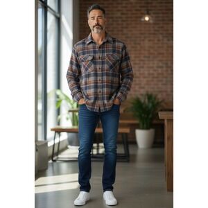 Pendleton Wool Plaid Button Up Shirt Men's L Classic Western Lumberjack Warm